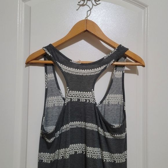 Mossimo | Gray Stripe Side Slit Maxi Dress - Picture 4 of 7